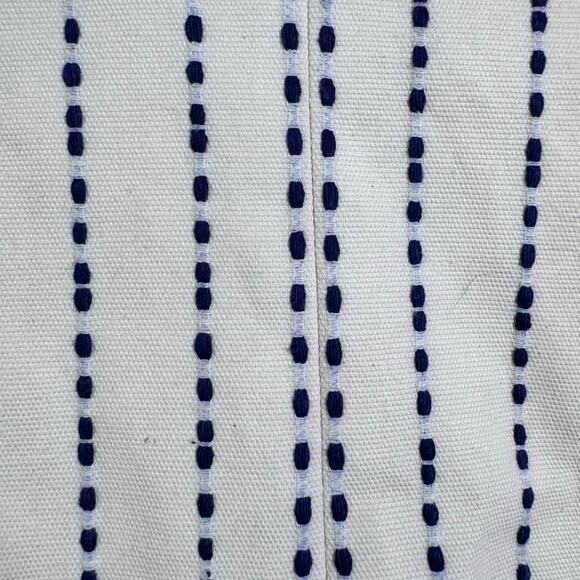 TALBOTS Blazer 16 Piped Textured Jacket Cream W/Black Dash Line Pattern 3 Button - Picture 11 of 15